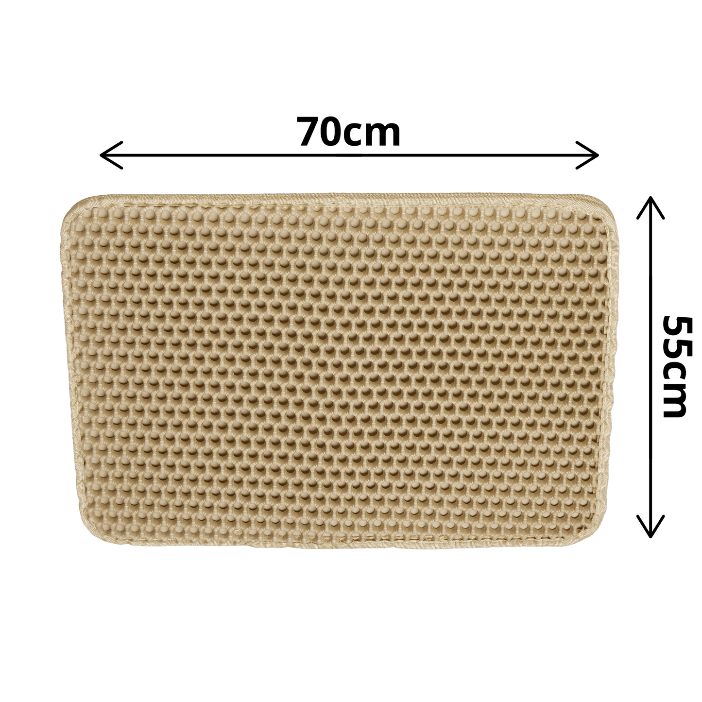 Tapis Anti-Projection Beige pour Litière – 50 x 70 cm