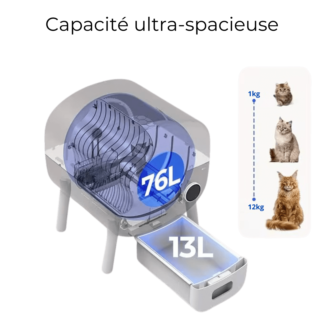 Litière Automatique BigPaw – Grande Capacité