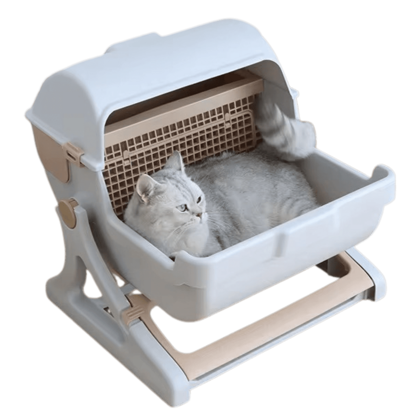 Litière Manuelle Semi-Automatique pour Chat